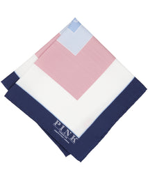 Navy Square Print Woven Pocket Square