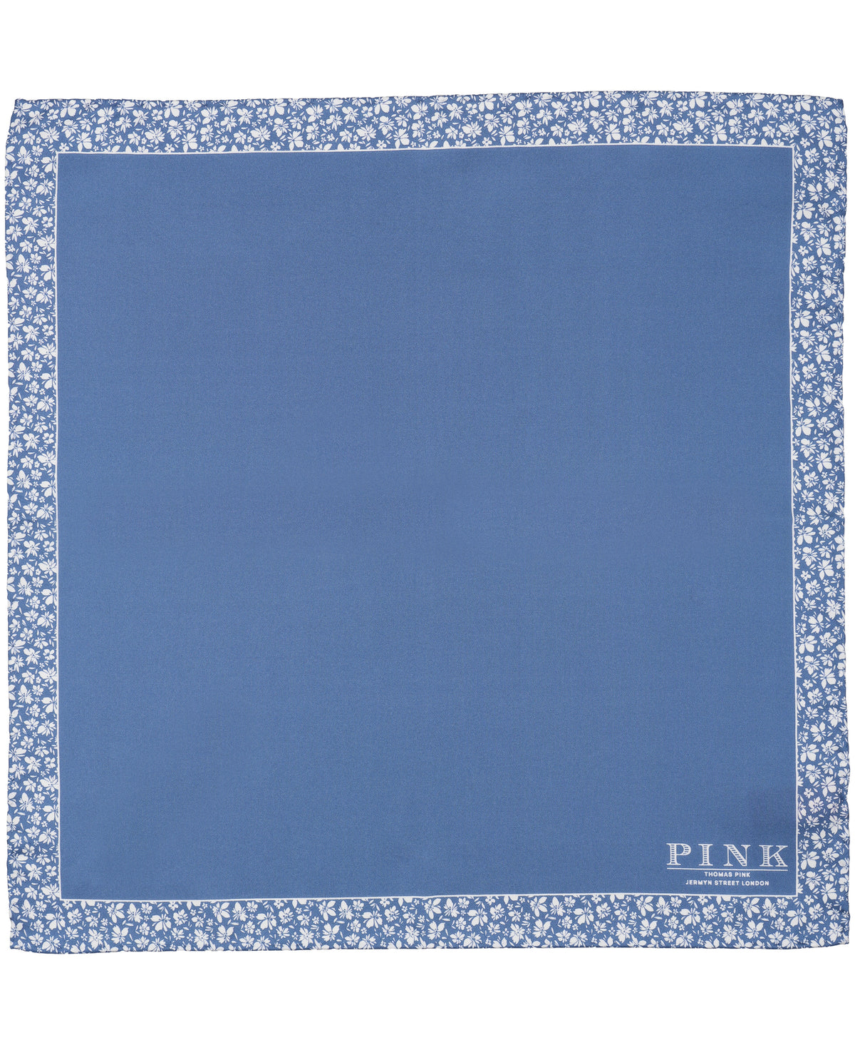 Blue Floral Border Woven Pocket Square