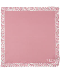 Pink Floral Border Woven Pocket Square