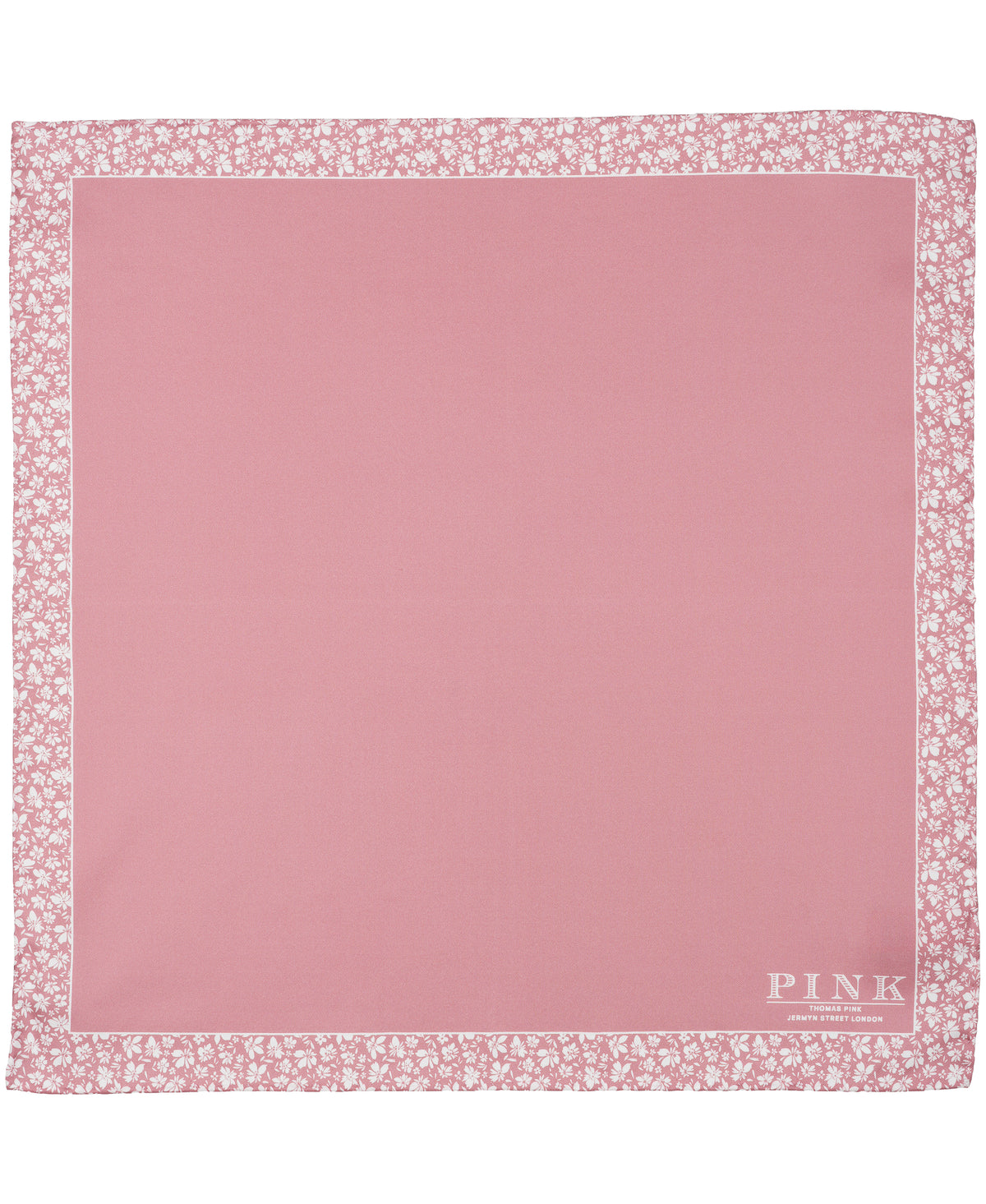 Pink Floral Border Woven Pocket Square