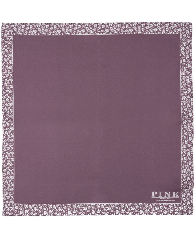 Purple Floral Border Woven Pocket Square