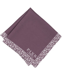 Purple Floral Border Woven Pocket Square