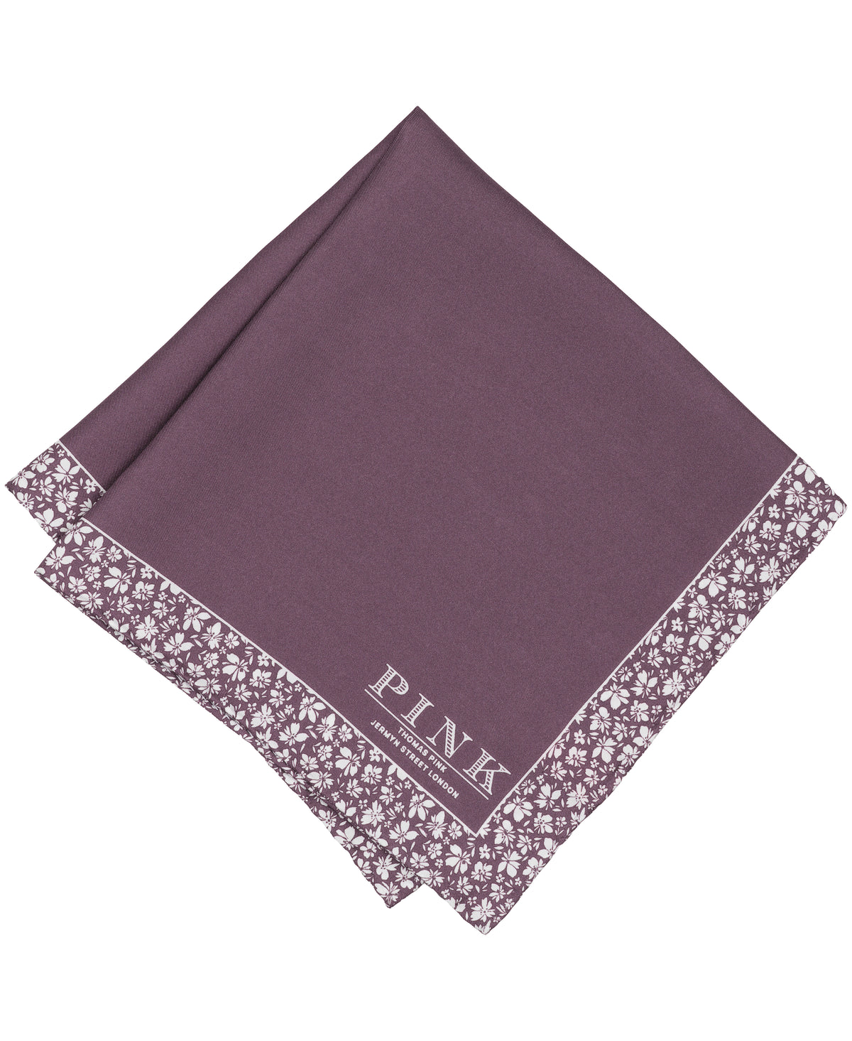 Purple Floral Border Woven Pocket Square