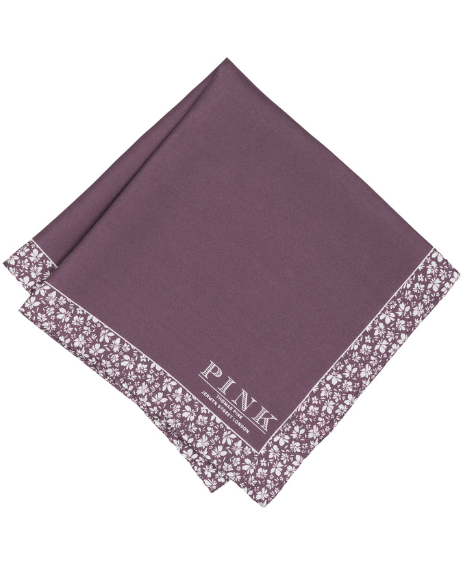 Purple Floral Border Woven Pocket Square