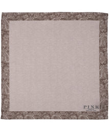 Brown Paisley Border Woven Pocket Square