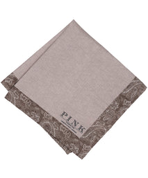Brown Paisley Border Woven Pocket Square
