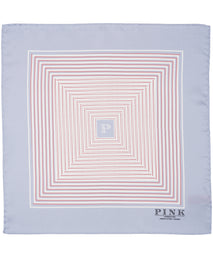 Blue and Pink Square Print Woven Pocket Square