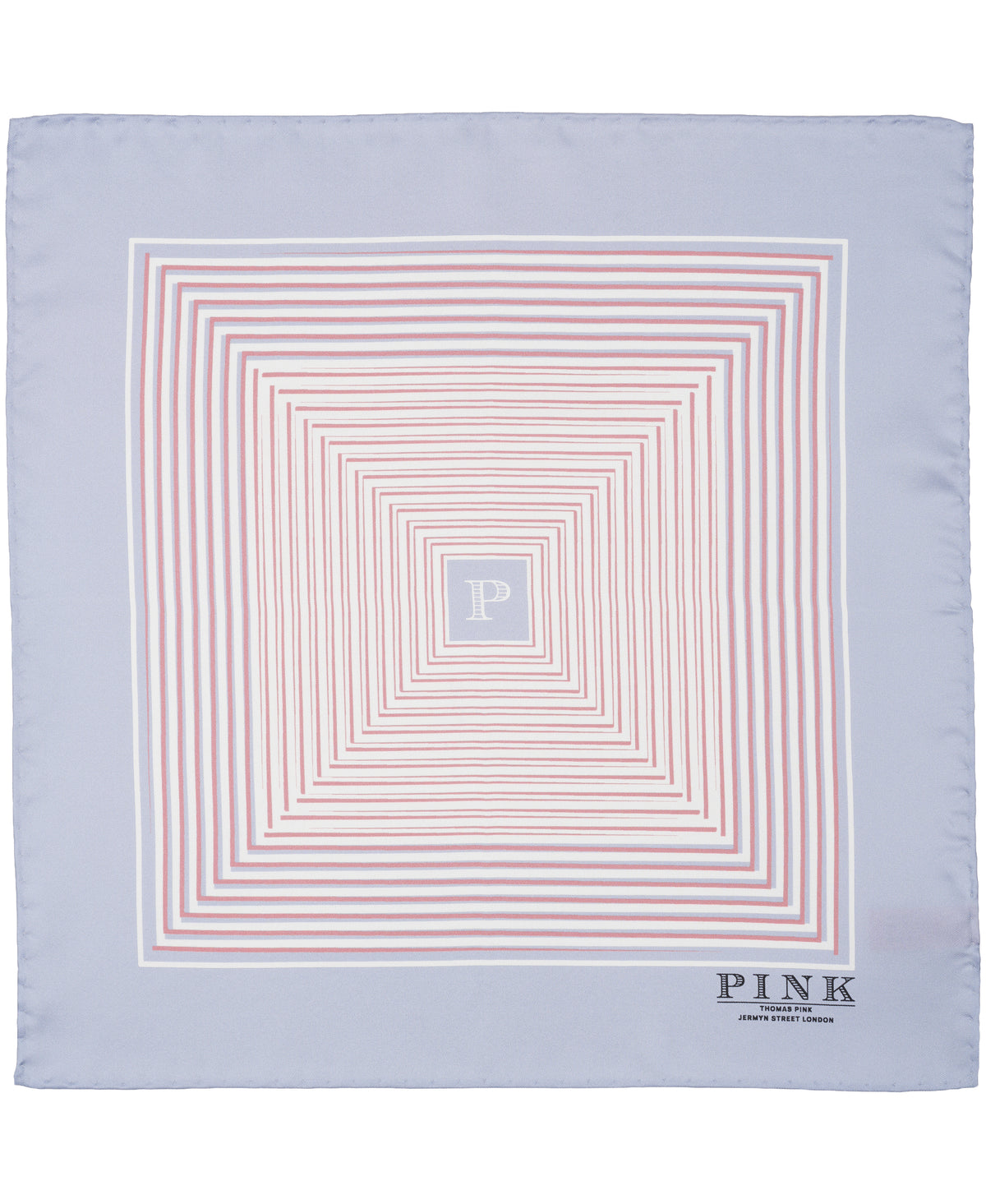 Blue and Pink Square Print Woven Pocket Square