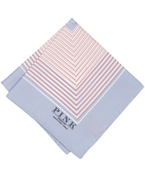 Blue and Pink Square Print Woven Pocket Square