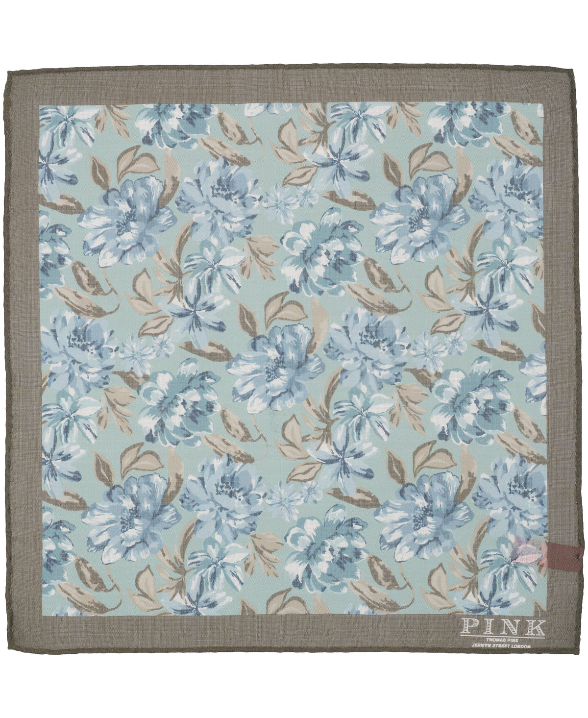 Green Large Floral Pocket Square