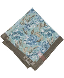 Green Large Floral Pocket Square