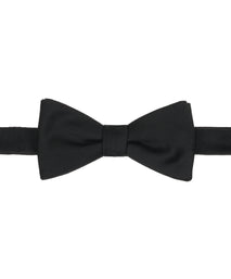 Black Plain Woven Self-tie Bowtie