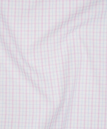 Pink Tailored Fit Poplin Fine Line Check Dress Shirt