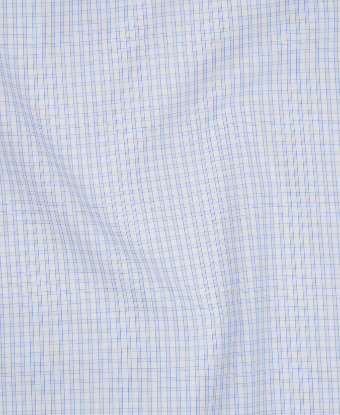 Blue Tailored Fit Poplin Mid Size Check Dress Shirt