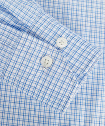 Blue Tailored Fit Twill Check Dress Shirt