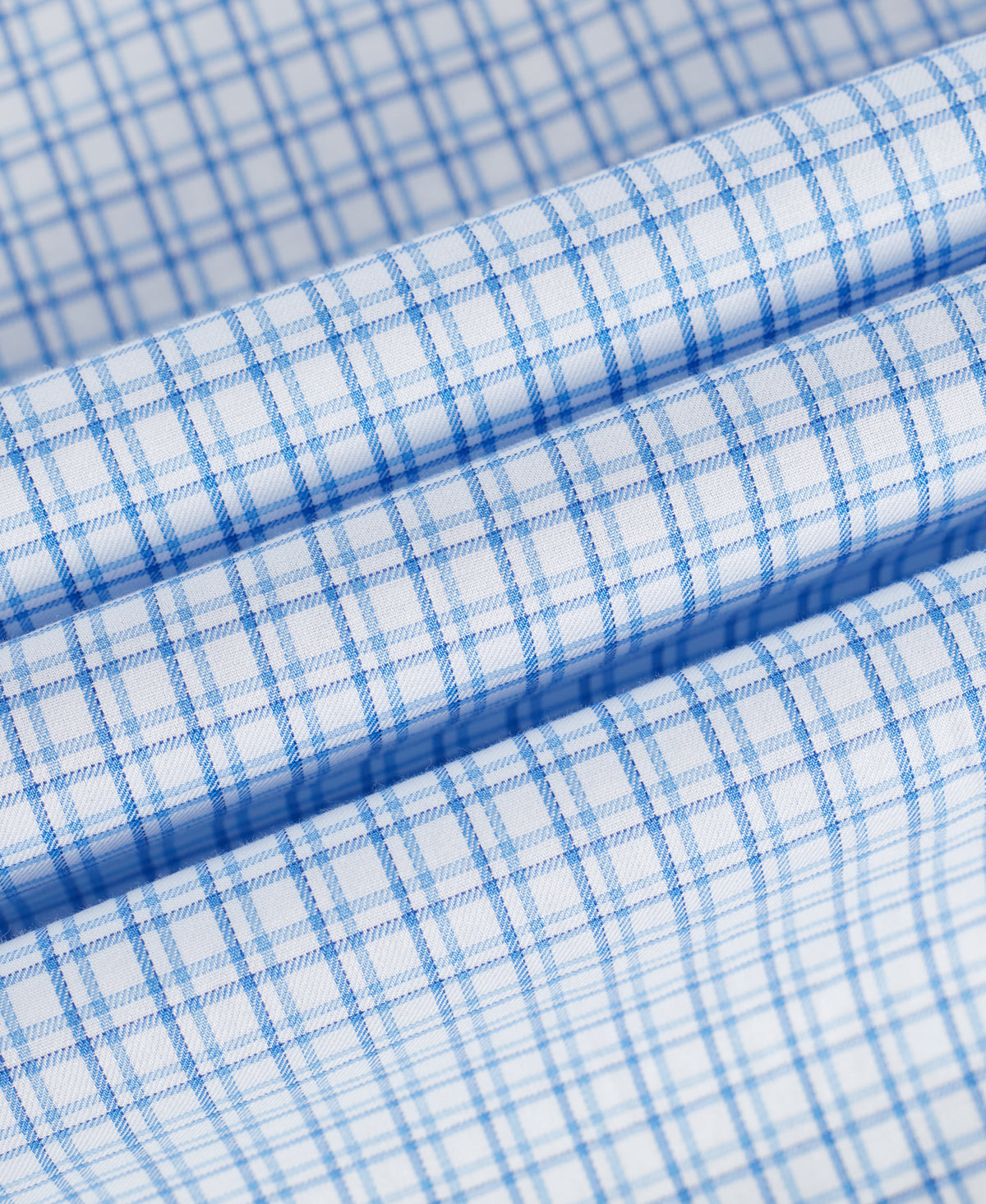 Blue Tailored Fit Twill Check Dress Shirt