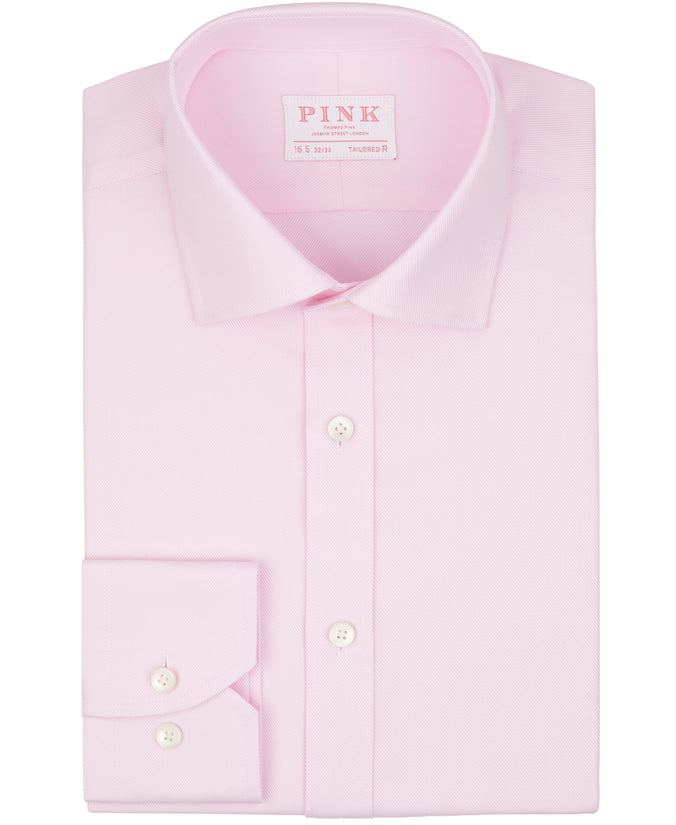 Pink Tailored Fit Royal Twill Dress Shirt