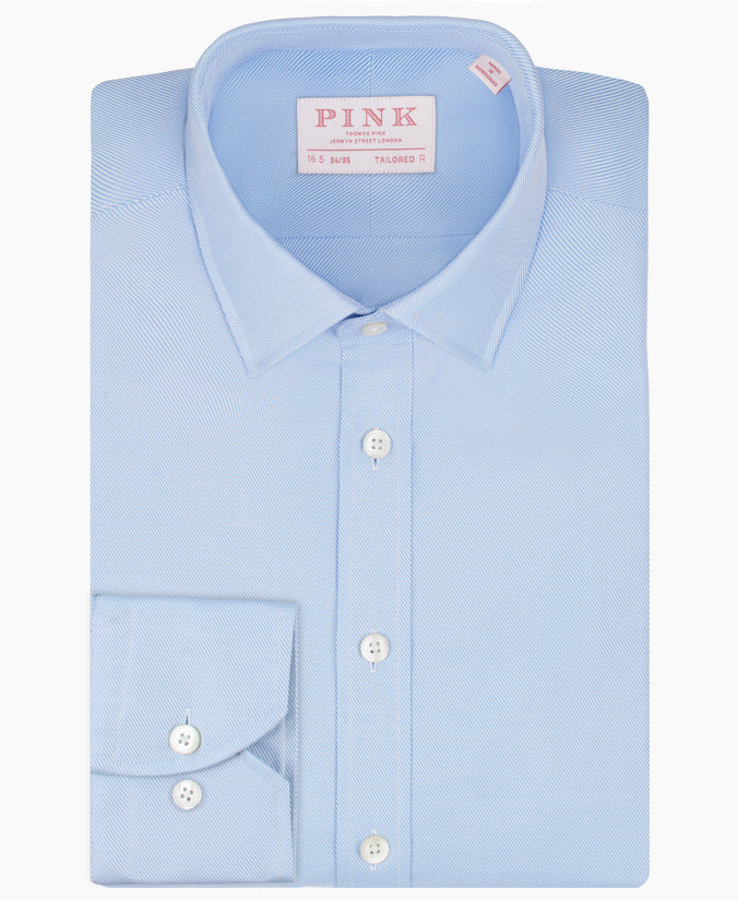Light Blue Tailored Fit Royal Twill Dress Shirt