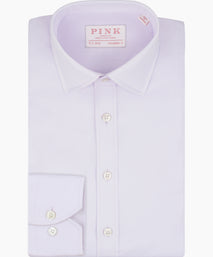 Lilac Tailored Fit Block Dobby Dress Shirt