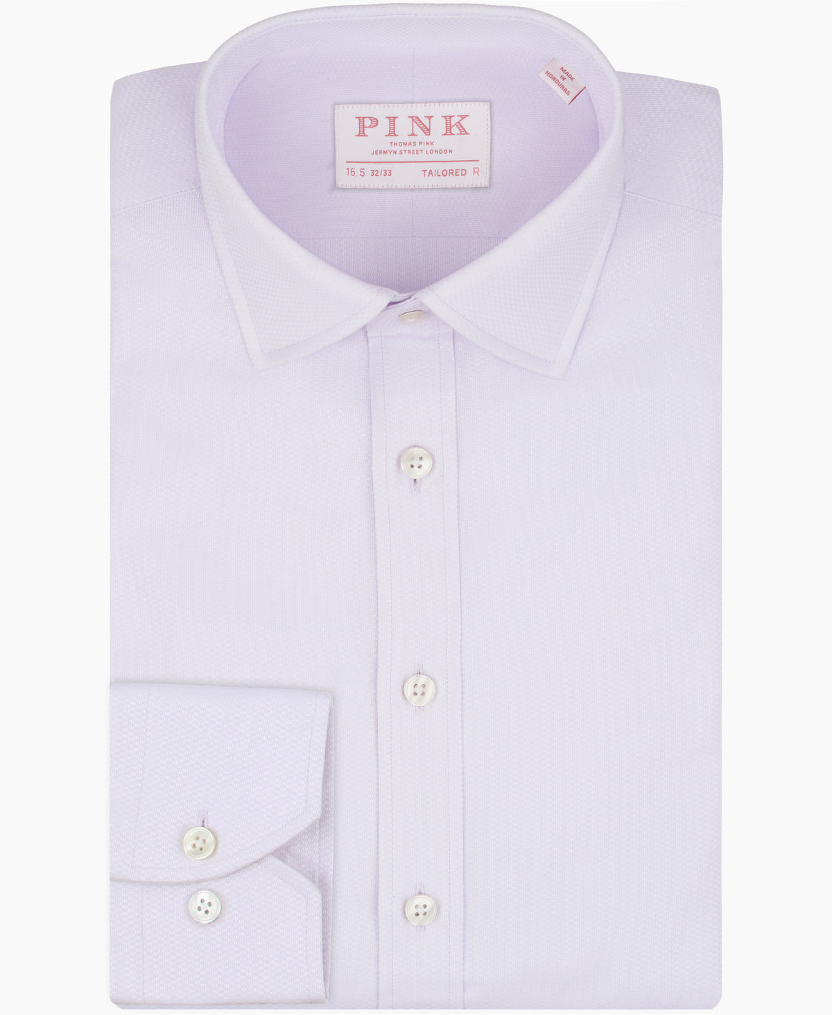 Lilac Tailored Fit Block Dobby Dress Shirt