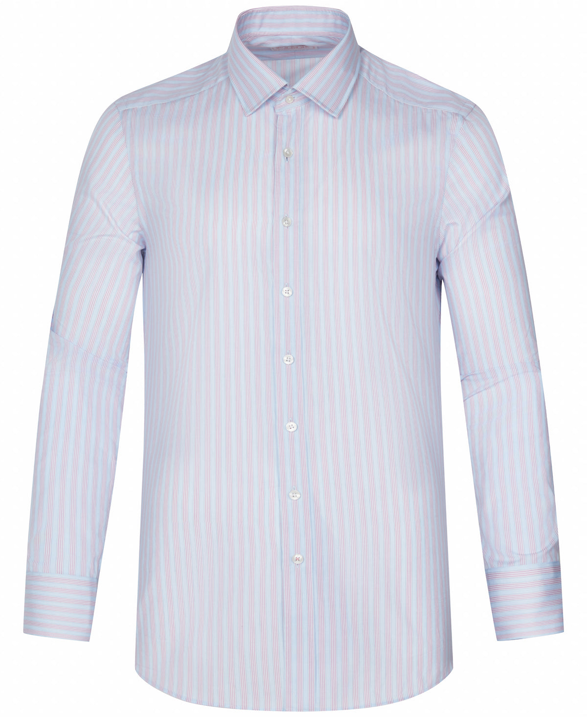 Tea Rose Tailored Fit Twill Wide Stripe Dress Shirt