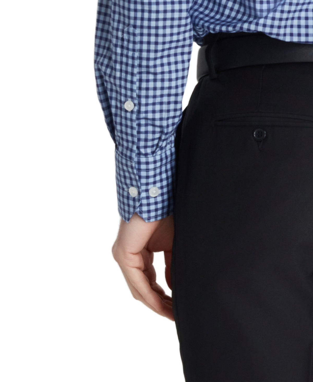 Navy Tailored Fit Poplin Archival Grid Check Dress Shirt