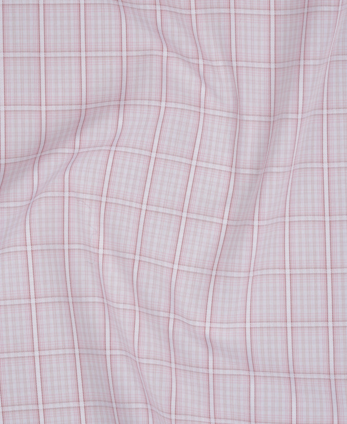 Thomas Mason Pink Tailored Fit Poplin Gradient Check Dress Shirt