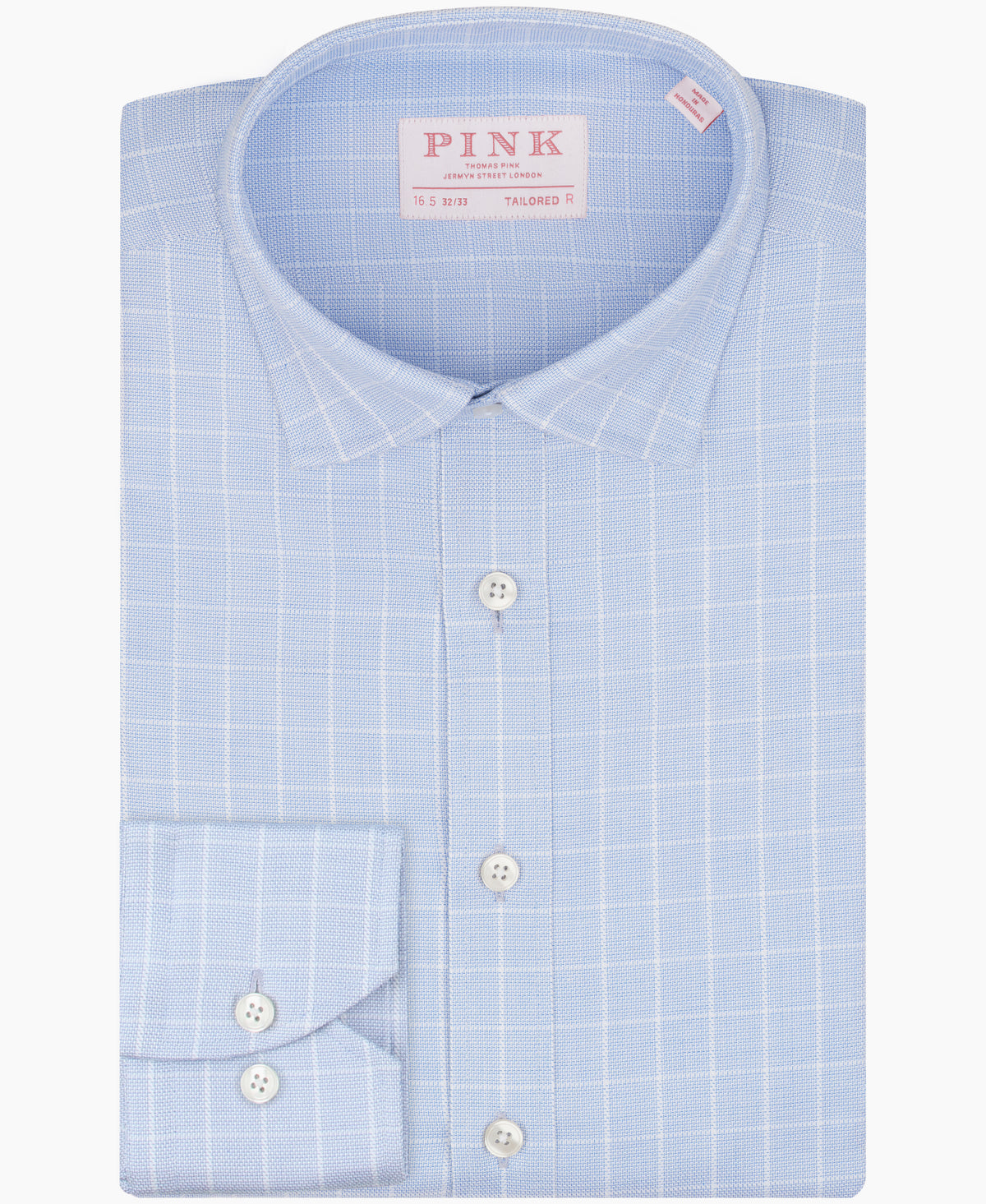 Slate Blue Tailored Fit Dobby Weave Tonal Check Dress Shirt