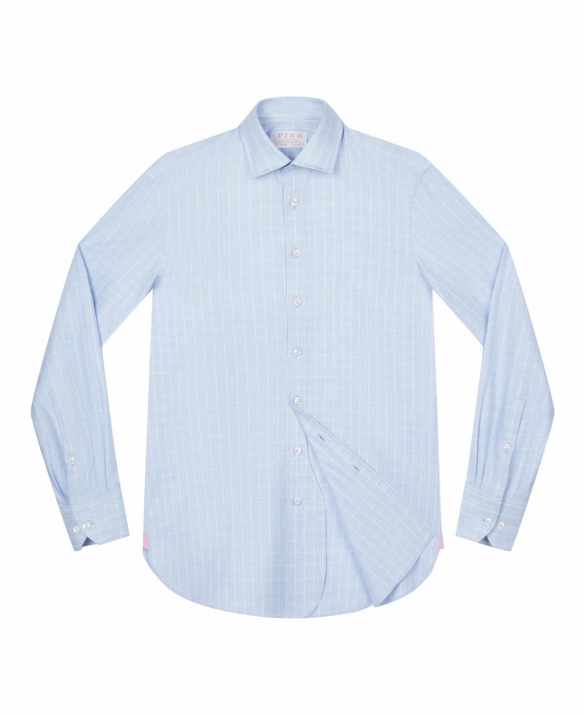 Slate Blue Tailored Fit Dobby Weave Tonal Check Dress Shirt