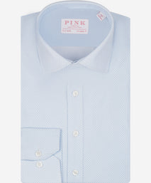 Aqua Tailored Fit Poplin Linked Print Dress Shirt