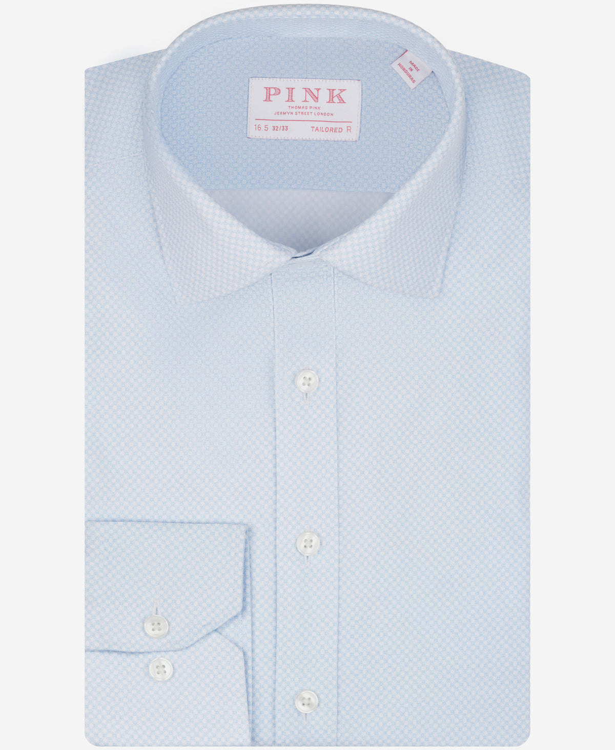 Aqua Tailored Fit Poplin Linked Print Dress Shirt