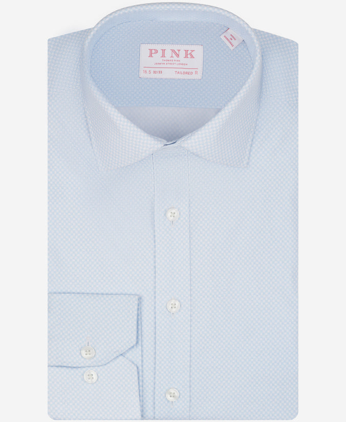 Aqua Tailored Fit Poplin Linked Print Dress Shirt