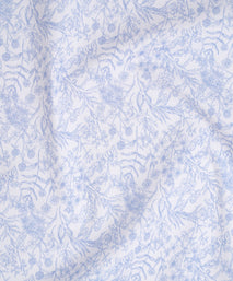 Light Blue Tailored Fit Poplin Fine Line Floral Print Dress Shirt
