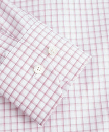 Pink Tailored Fit Overlap Check Dress Shirt