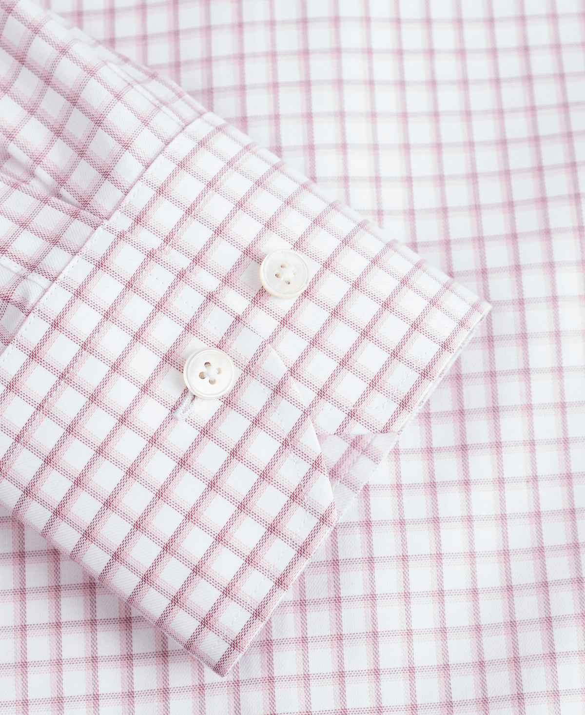 Pink Tailored Fit Overlap Check Dress Shirt