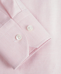 Pink Tailored Fit Textured Check Dress Shirt