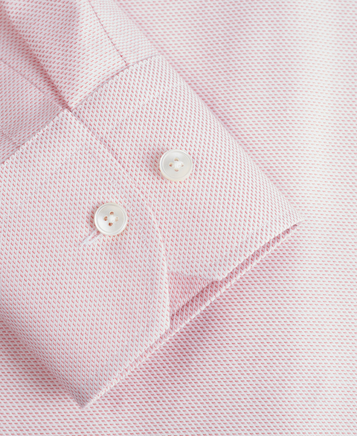 Pink Tailored Fit Textured Check Dress Shirt