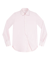 Pink Tailored Fit Textured Check Dress Shirt