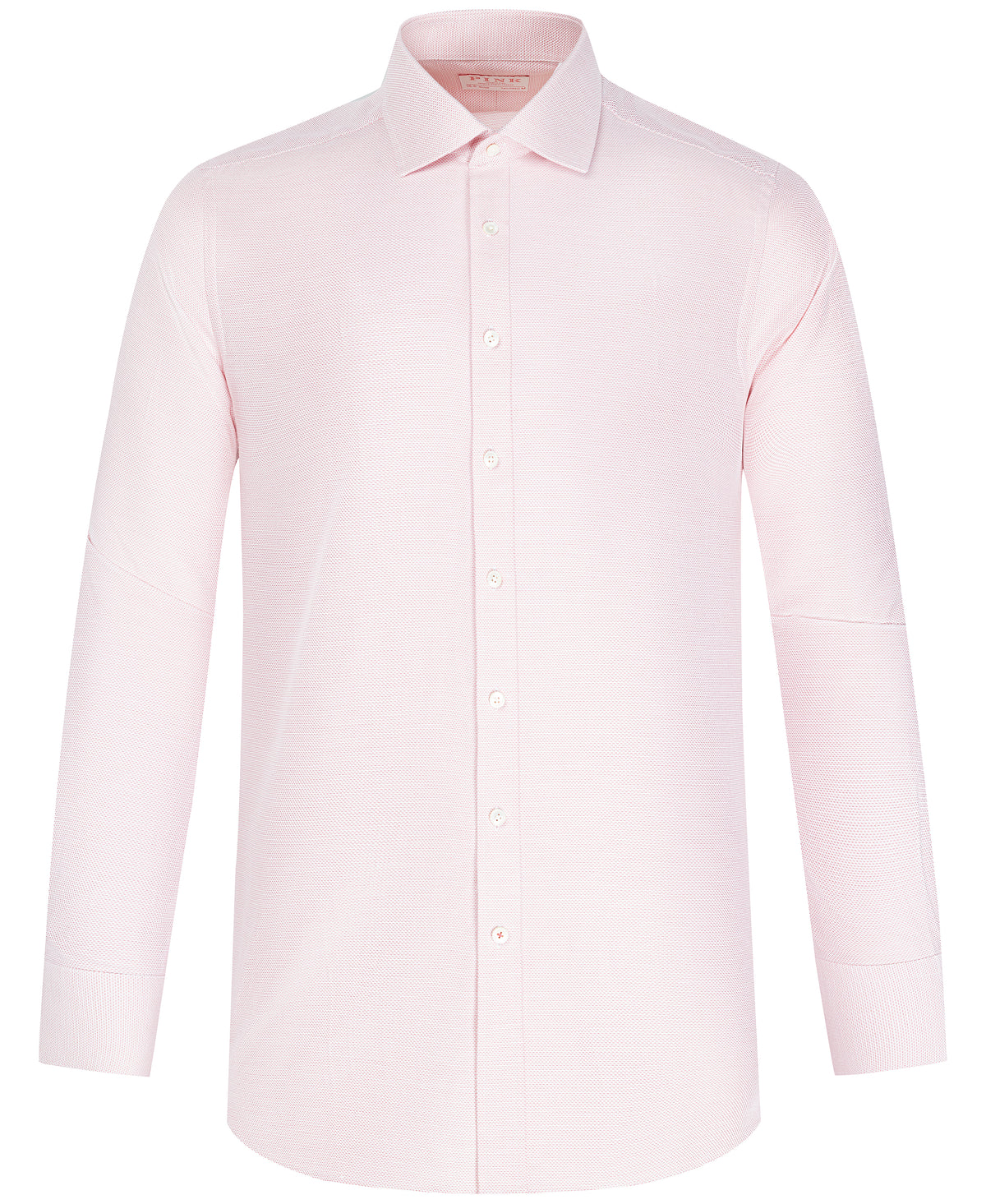 Pink Tailored Fit Textured Check Dress Shirt