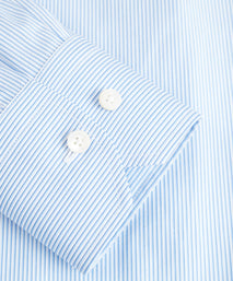 Blue and White Stripe Tailored Fit Dress Shirt