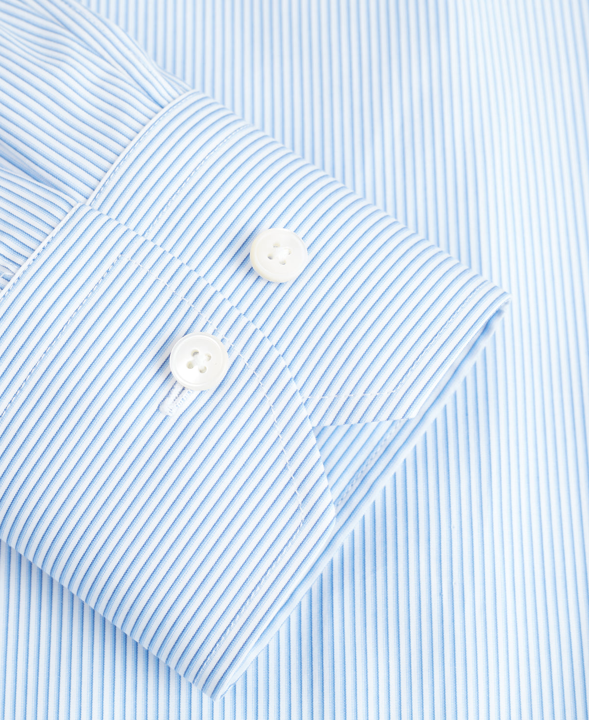 Blue and White Stripe Tailored Fit Dress Shirt