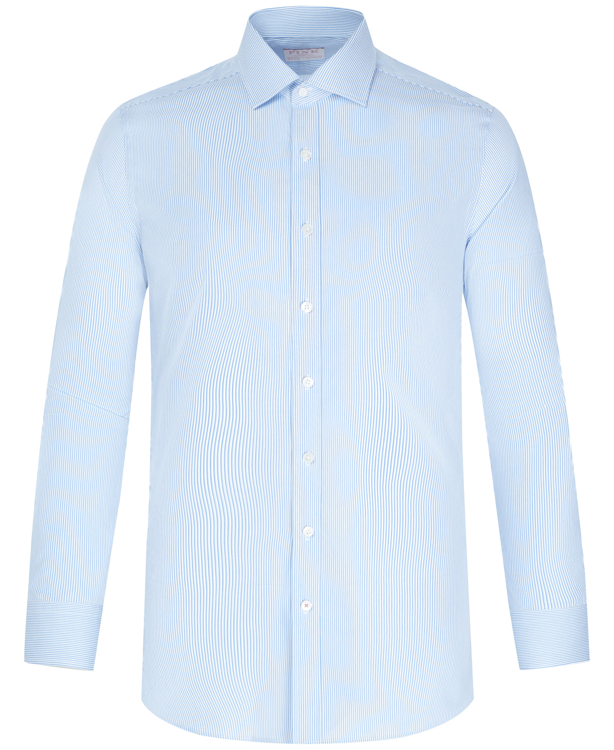 Blue and White Stripe Tailored Fit Dress Shirt