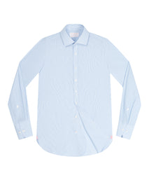 Blue and White Stripe Tailored Fit Dress Shirt