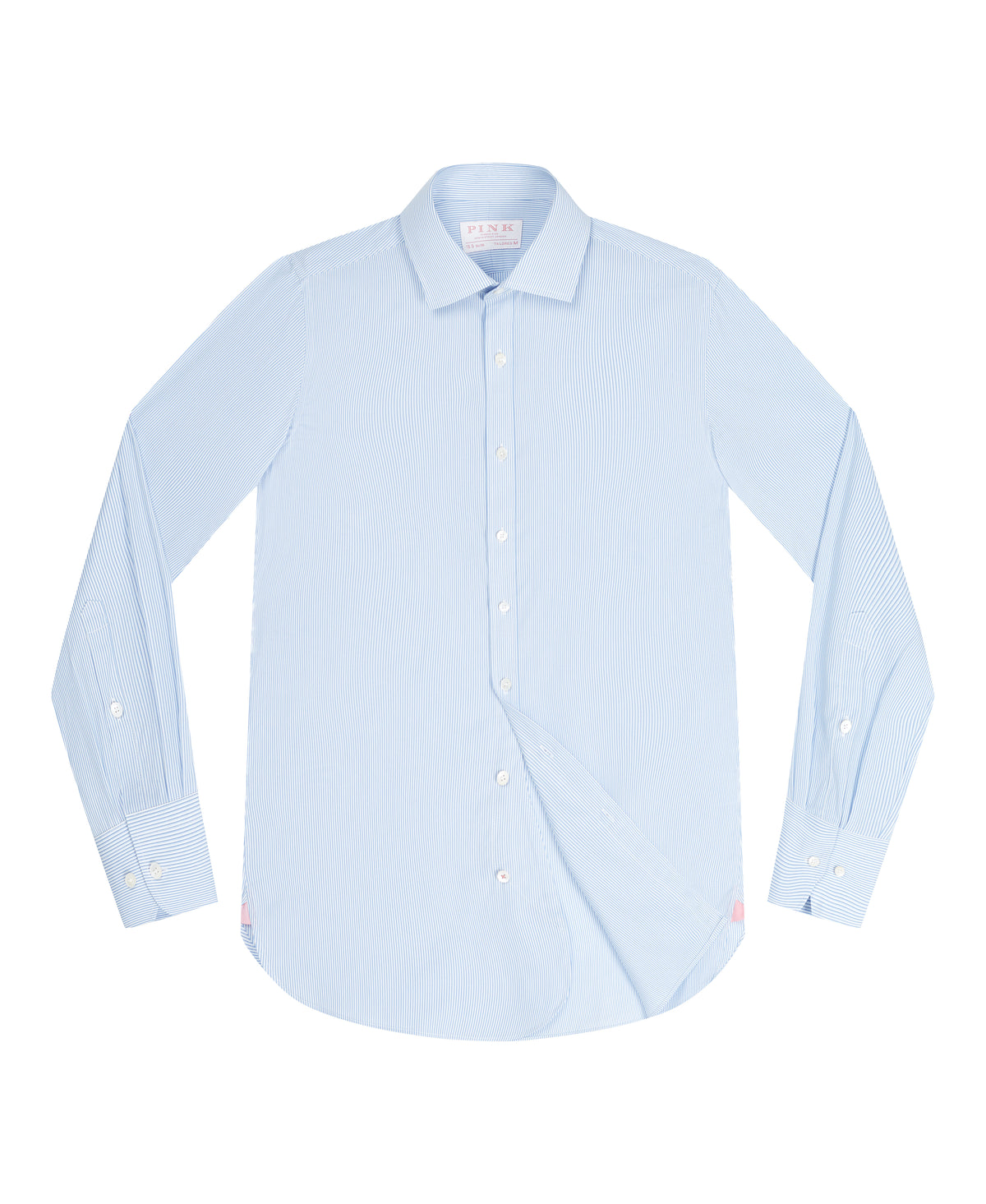Blue and White Stripe Tailored Fit Dress Shirt