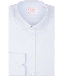 Blue Mini Check Tailored Fit Dress Shirt