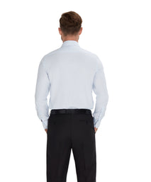 Blue Mini Check Tailored Fit Dress Shirt