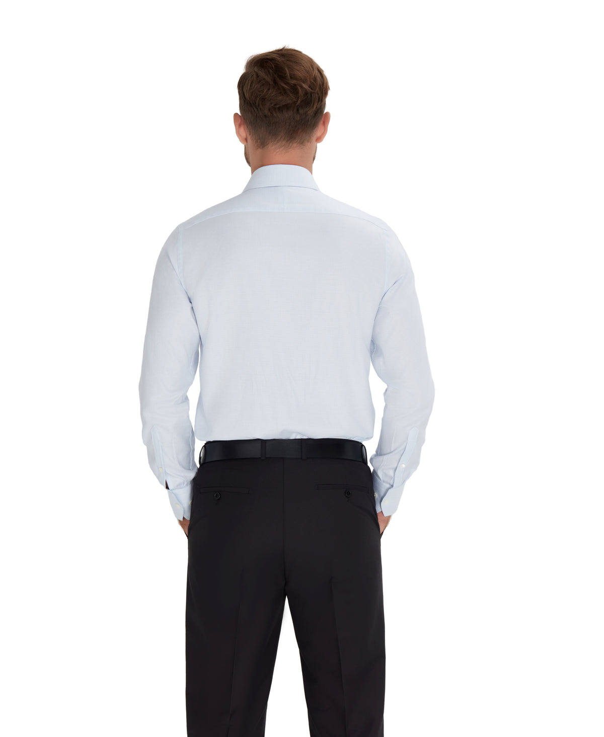Blue Mini Check Tailored Fit Dress Shirt