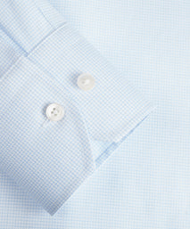 Blue Mini Check Tailored Fit Dress Shirt