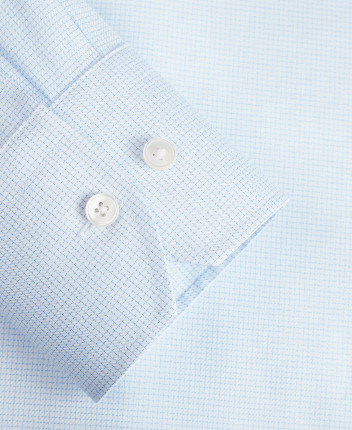 Blue Mini Check Tailored Fit Dress Shirt