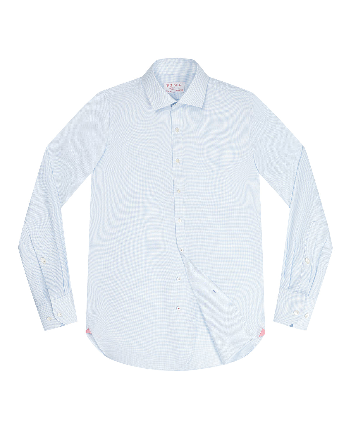 Blue Mini Check Tailored Fit Dress Shirt